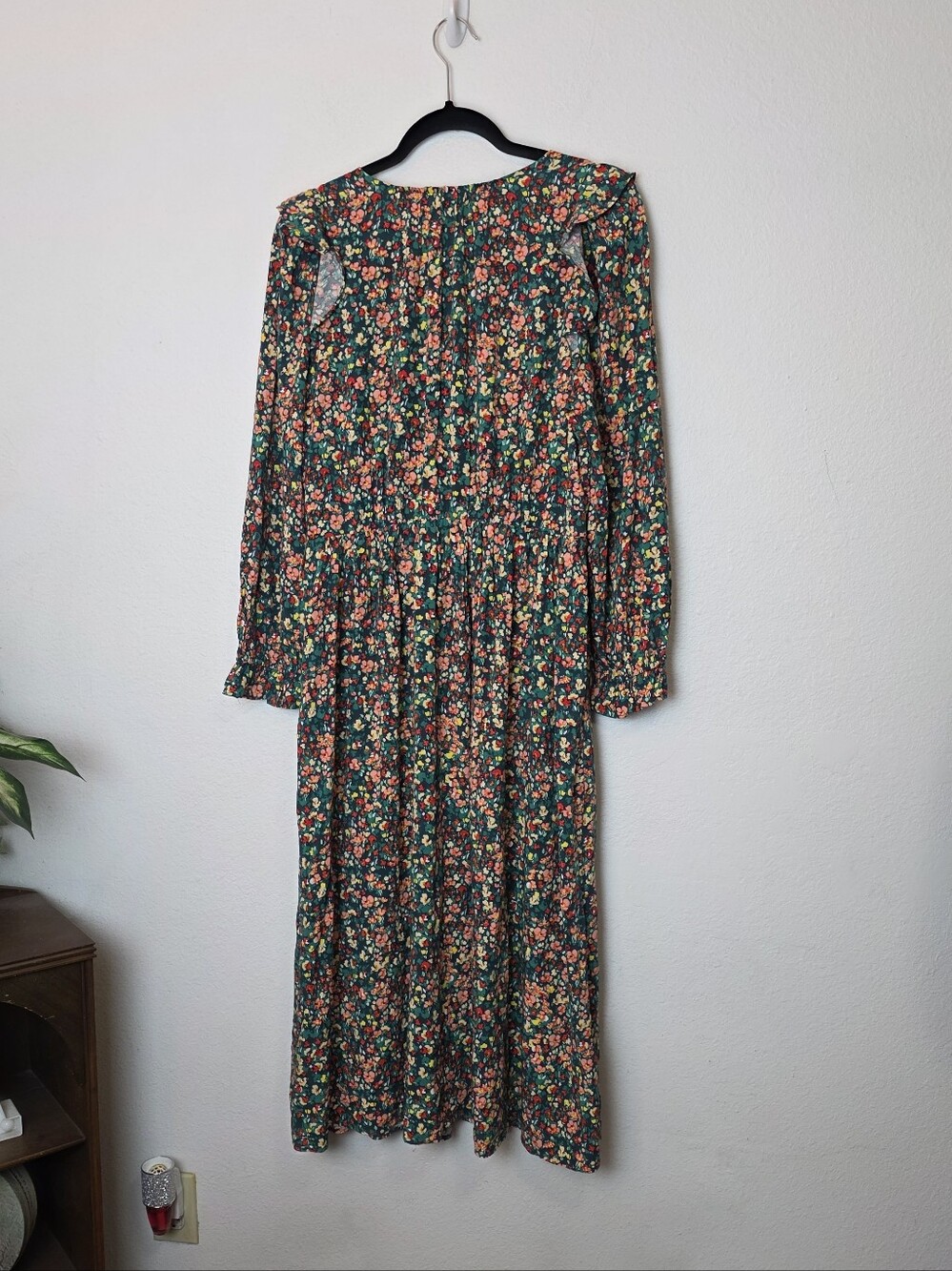 🚨NEW J CREW Green Floral V-Neck Smocked Midi Dress Pockets Wedding Summer Sz M - Picture 13 of 16
